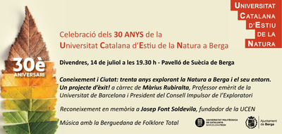 Acte de celebració dels 30 anys de la Universitat Catalana d’Estiu de la Natura (UCEN)